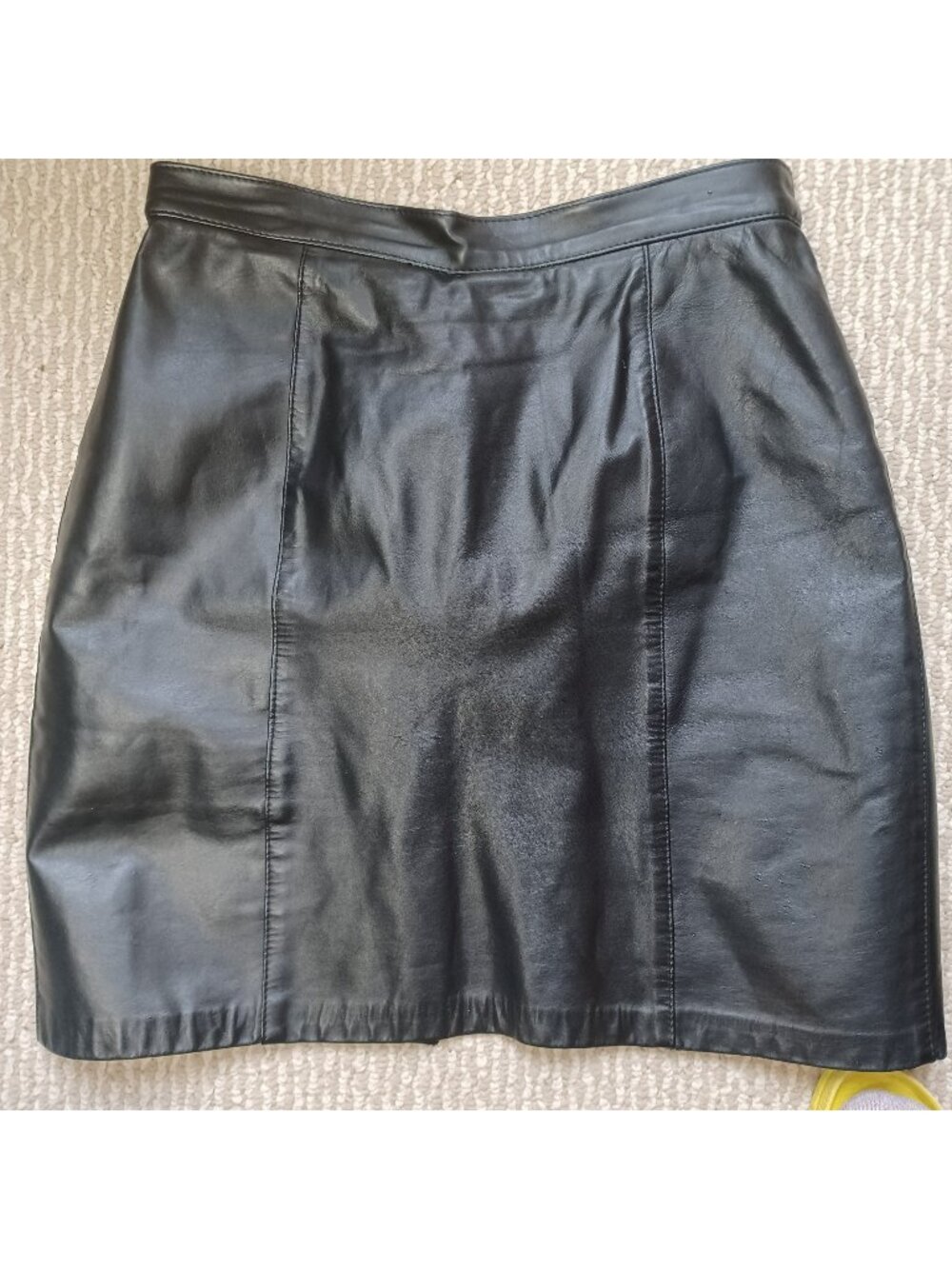 vintage black leather mini skirt Sable brand